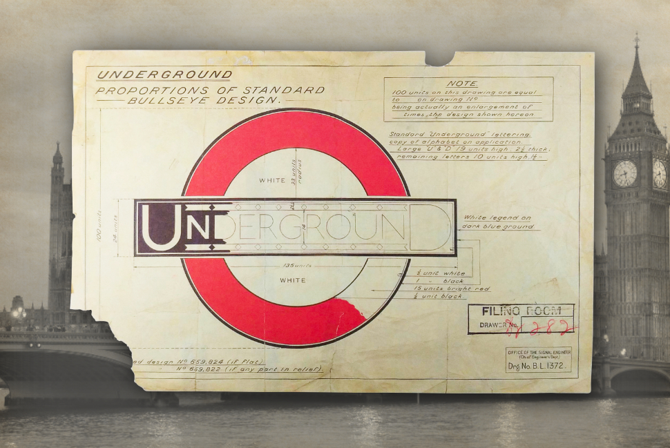 A tipografia de Edward Johnston para o metrô de Londres